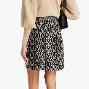 ba&sh Black and White Geometric Mini Skirt